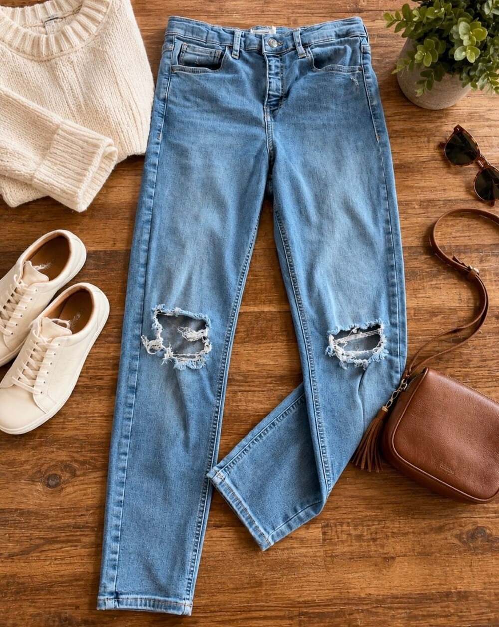 Topshop Moto Jamie Ripped Skinny Jeans W28 L30 (01)